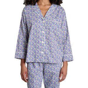 SLEEPY JONES Women Marina Pajama Set XXL Liberty Floral Print Cotton Shirt Pants